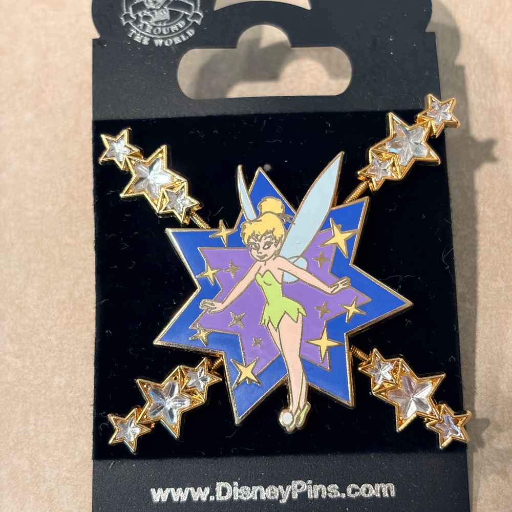 Disney Tinker Bell Jeweled Stars Pin NOC
